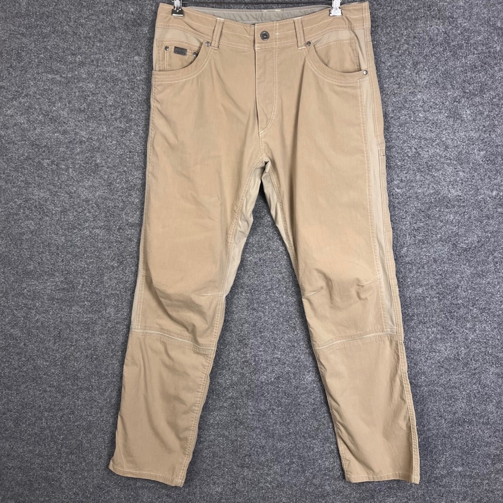 KUHL Rydr Pants Mens 34x32 Tan Excellent Hiking Outdoor Workwear Khaki
